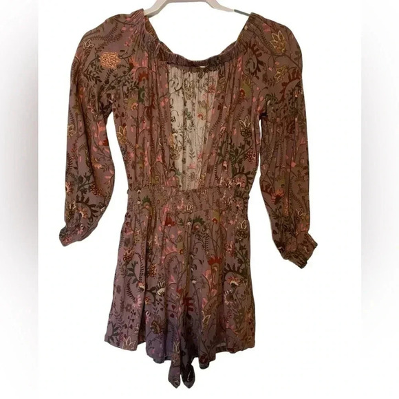 Free People Romper purple paisley boho - Picture 3 of 5